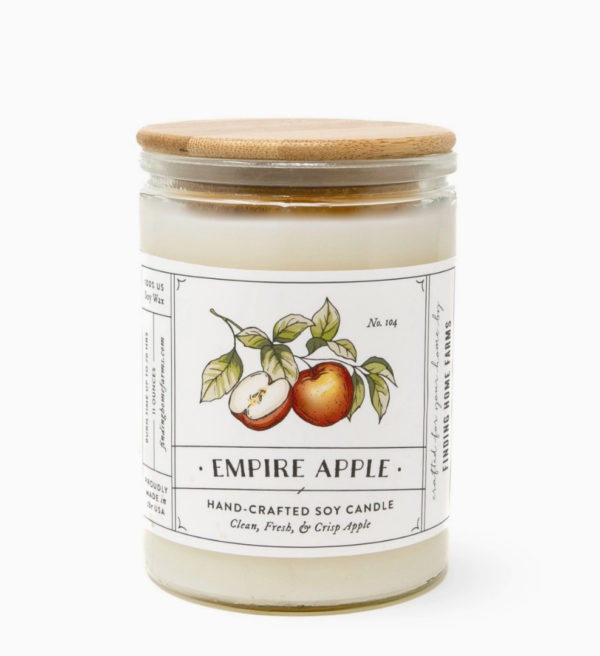 soy candle, empire apple, fresh & light scent for fall